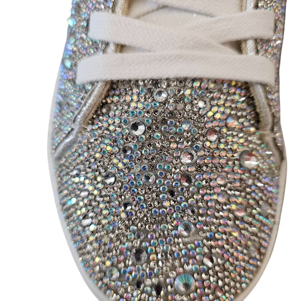Betsey Johnson Sidny Rhinestone Sneakers Silver/White Size 10M - Picture 9 of 15